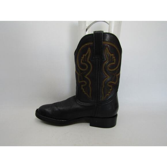 Double H Mens 8 M Black Leather Cowboy Western Boots main image 9